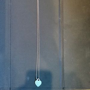 Tiffany & Co dog tag heart necklace